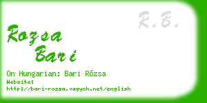 rozsa bari business card
